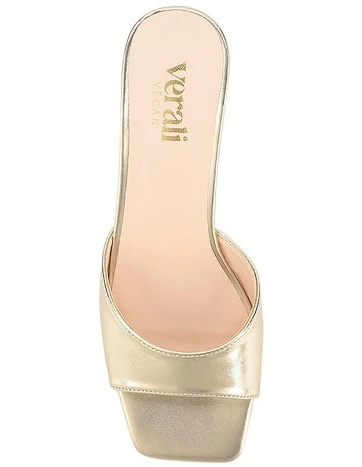 Alyssa Kitten Heel Mules in Champagne Gold image 4