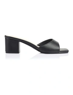 Wednesday Block Heel Mules in Black