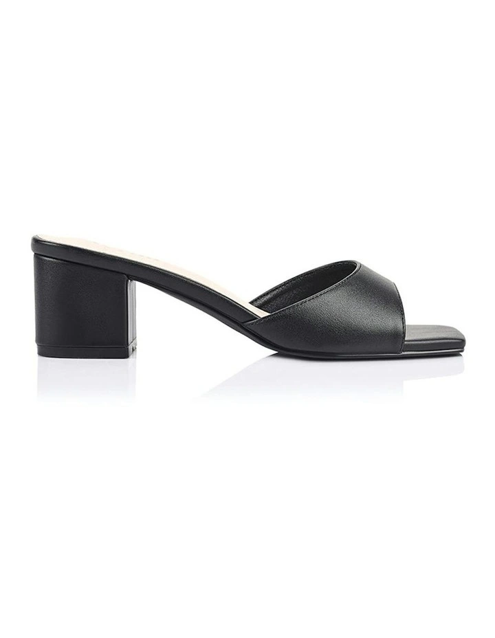 Wednesday Block Heel Mules in Black image 1