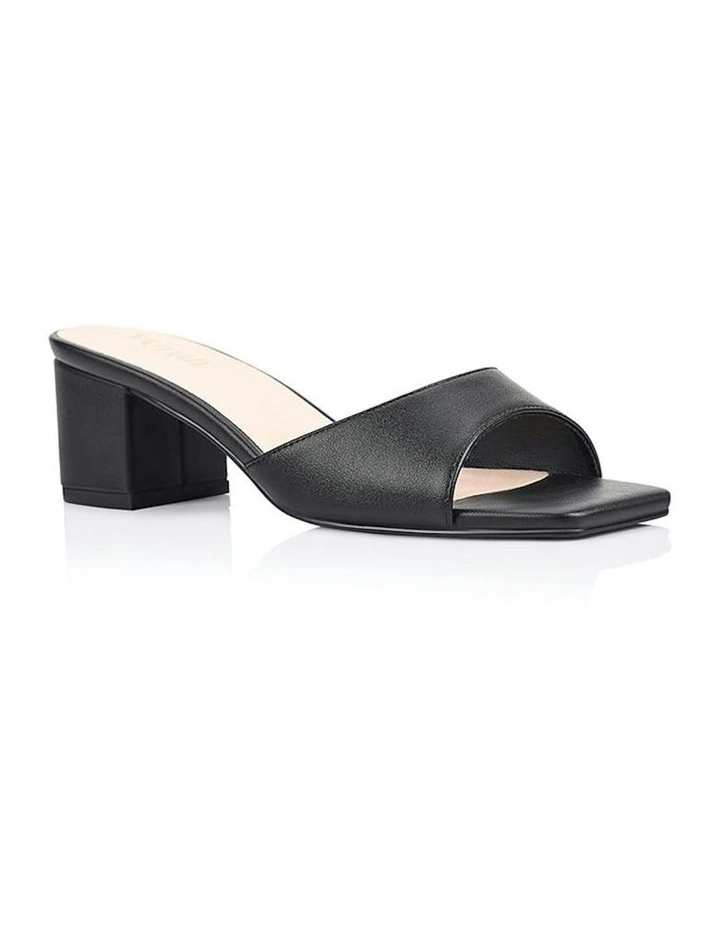 Wednesday Block Heel Mules in Black image 2