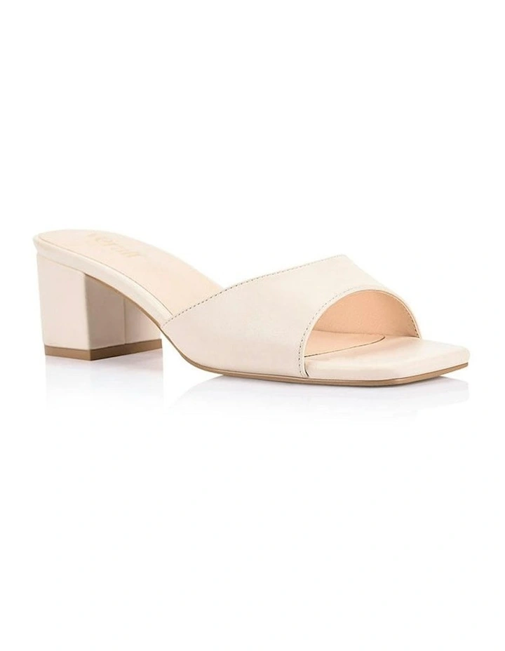 Wednesday Block Heel Mules in Bone White image 2