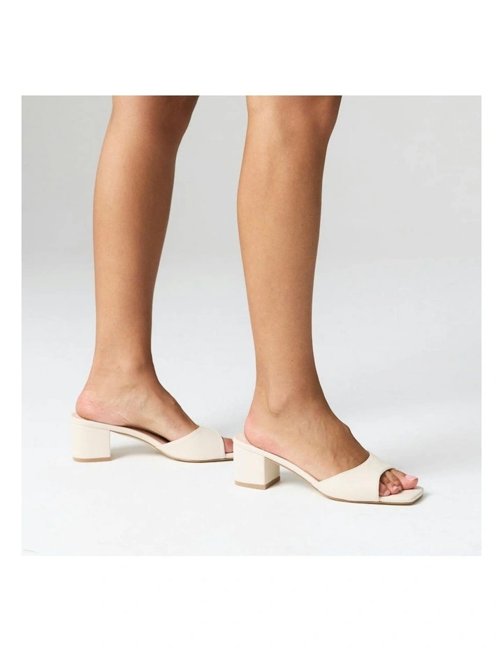 Wednesday Block Heel Mules in Bone White image 6