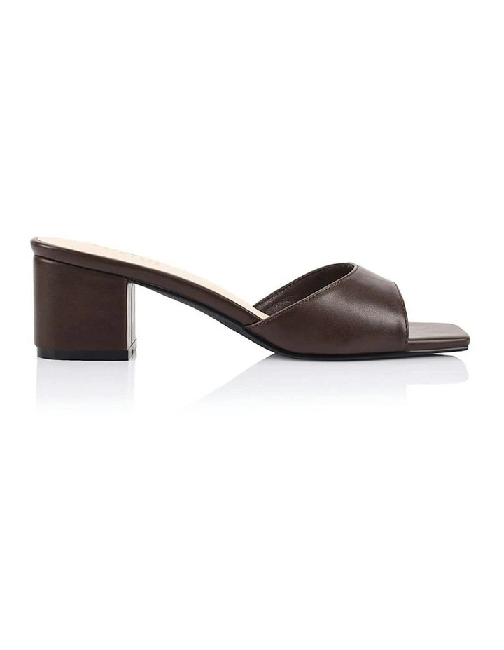 Wednesday Block Heel Mules in Chocolate Brown image 1