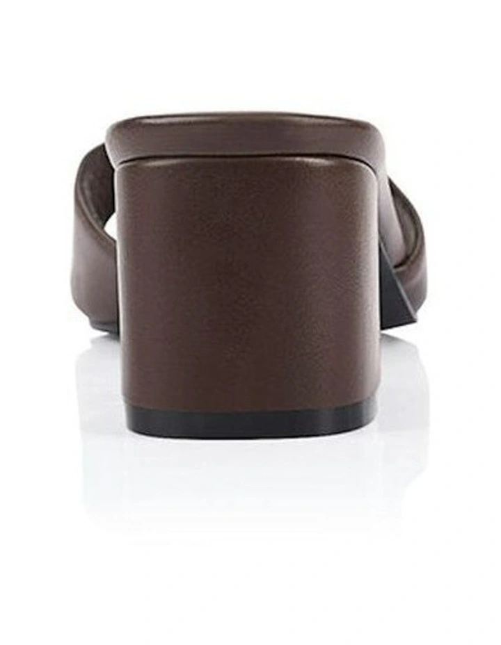 Wednesday Block Heel Mules in Chocolate Brown image 3