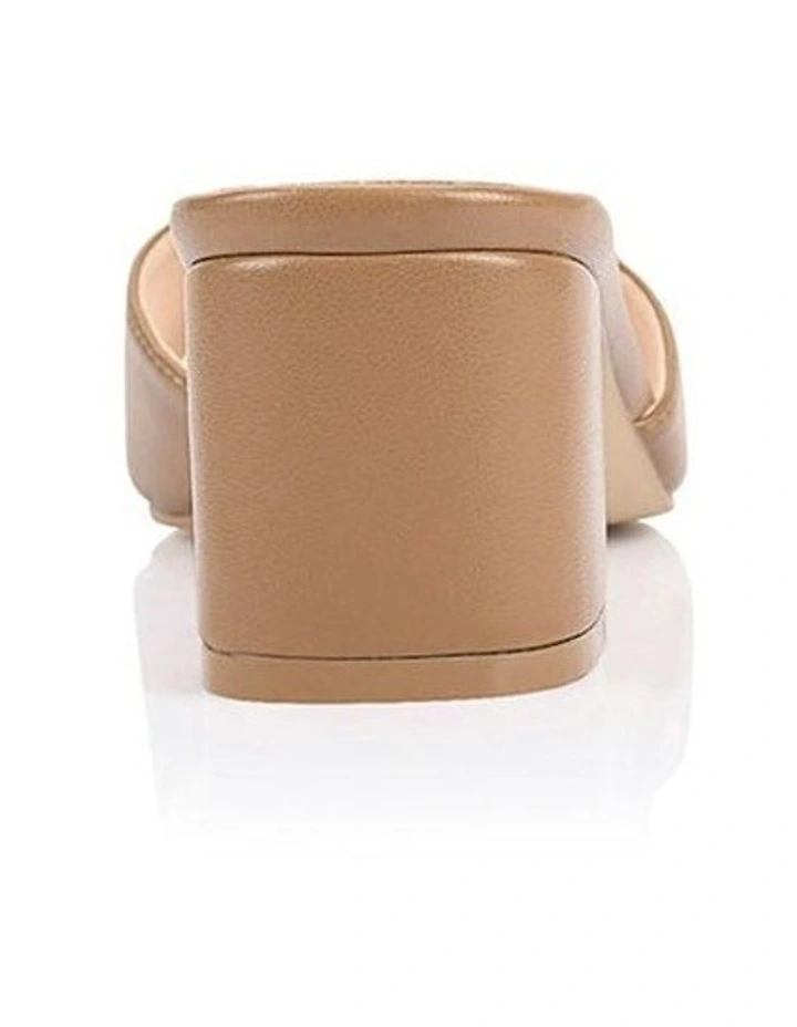 Wednesday Block Heel Mules in Dark Camel image 3