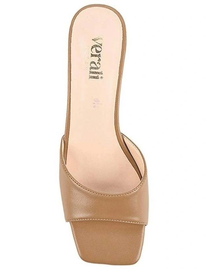 Wednesday Block Heel Mules in Dark Camel image 4