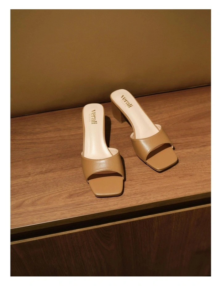 Wednesday Block Heel Mules in Dark Camel image 5