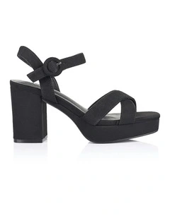 Heppell Platform Heels in Black Micro