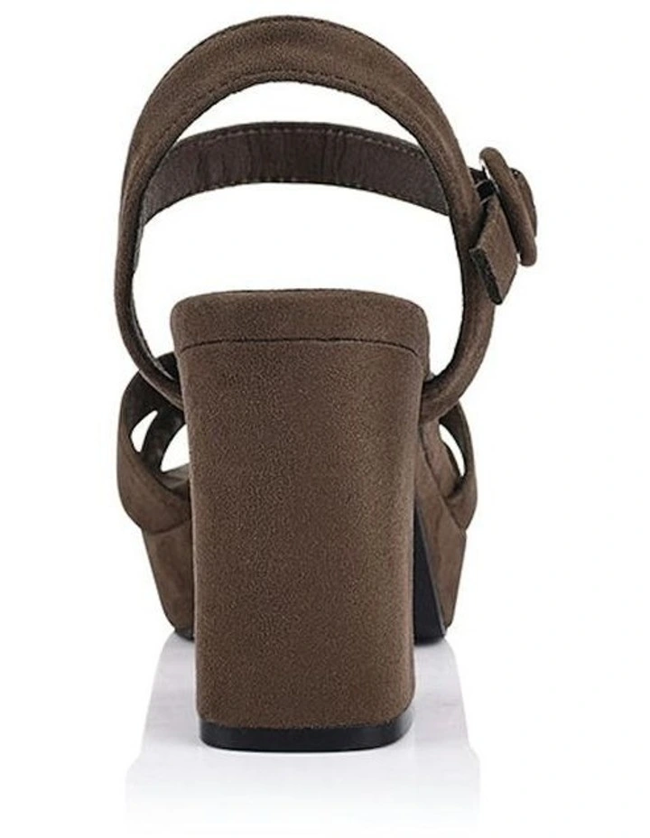 Heppell Platform Heels in Chocolate Brown Micro image 3