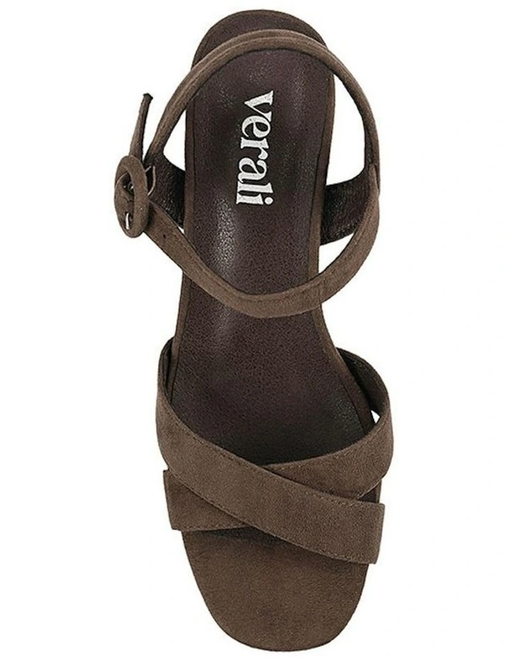 Heppell Platform Heels in Chocolate Brown Micro image 4
