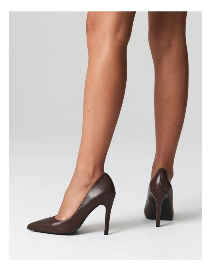 Mikayla Stiletto Heel Pumps in Chocolate Brown image 2