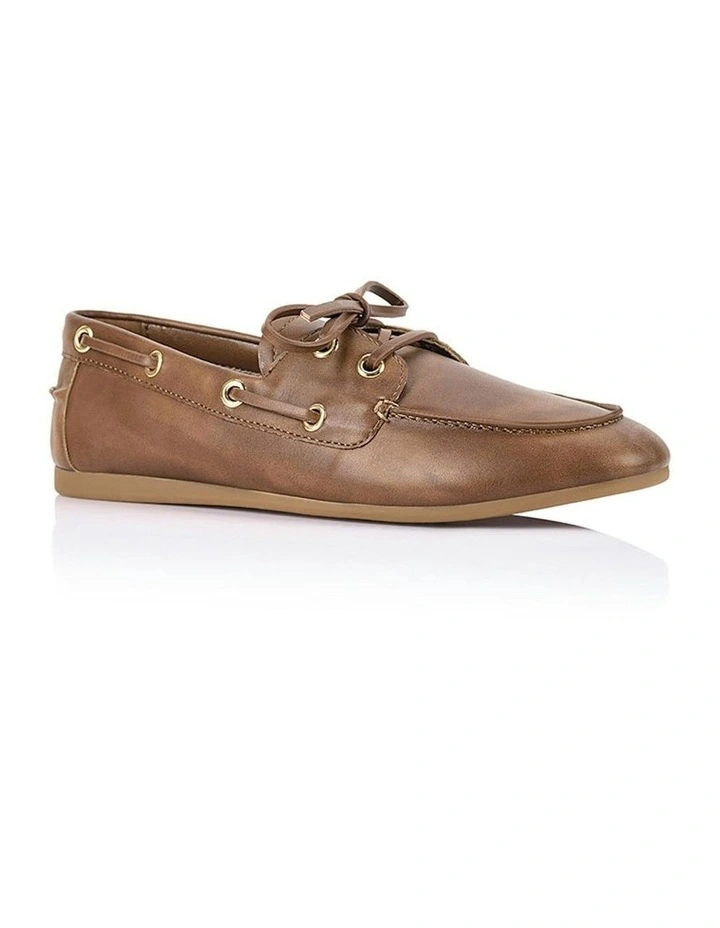 Brody Boat Shoes in Tan Distressed image 3