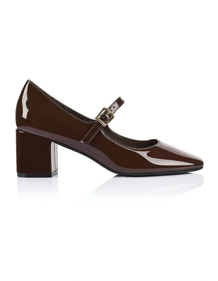 Riley Mary-Jane Block Heels in Chocolate image 1