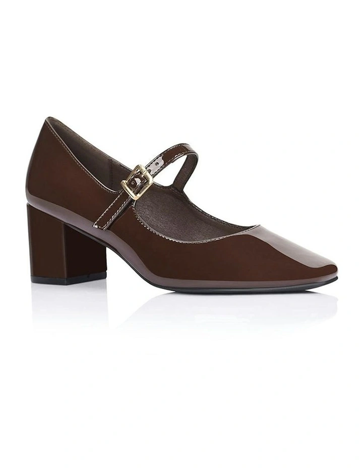 Riley Mary-Jane Block Heels in Chocolate image 2