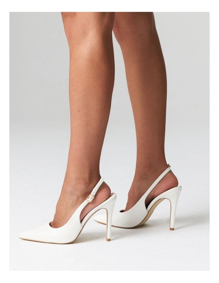 Miller Sling Back Stilettos in White image 2