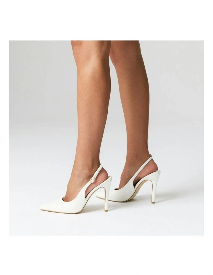 Miller Sling Back Stilettos in White image 5