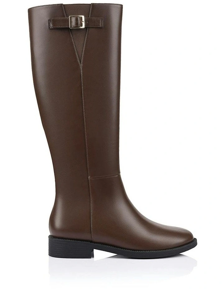 Garfield Flat Knee High Boots - Chocolate Brown image 1
