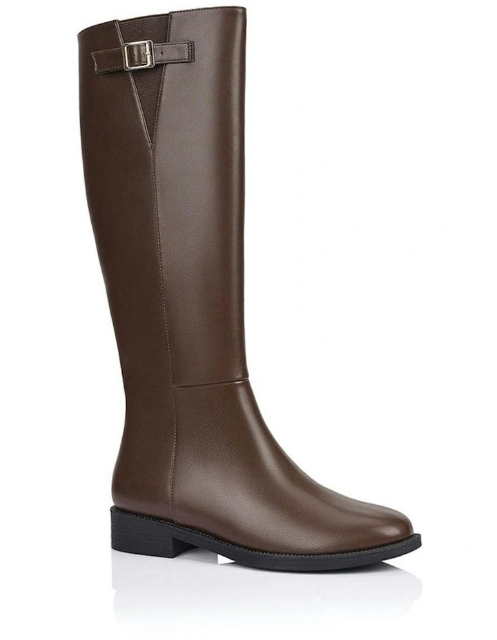 Garfield Flat Knee High Boots - Chocolate Brown image 2