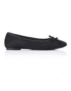 Eugenie Ballet Flats in Black Micro