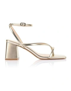 Status Block Heel Sandals in Champagne Gold