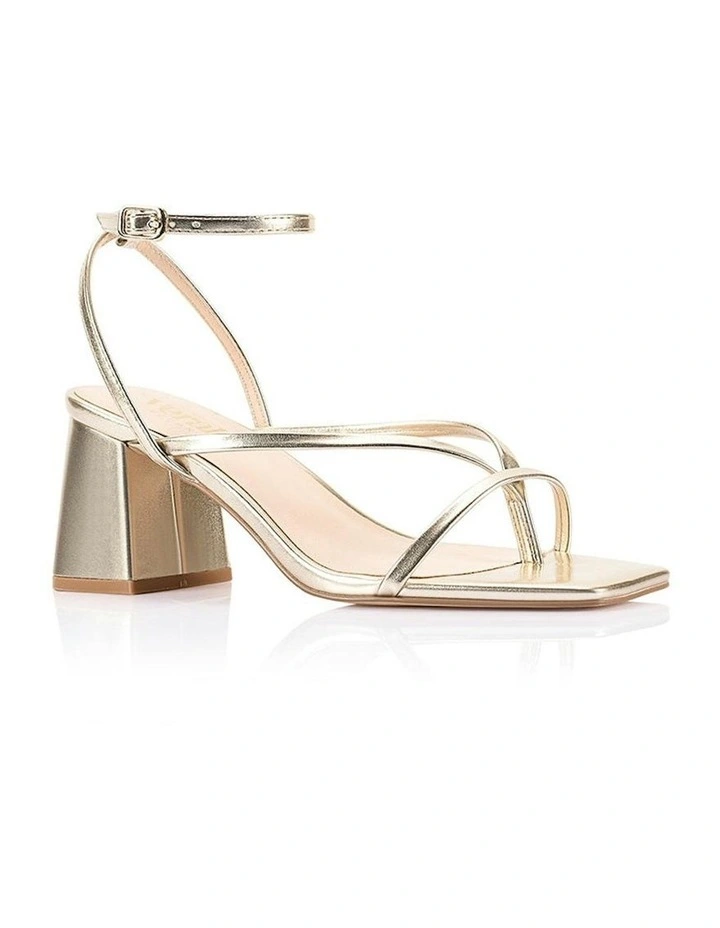 Status Block Heel Sandals in Champagne Gold image 2