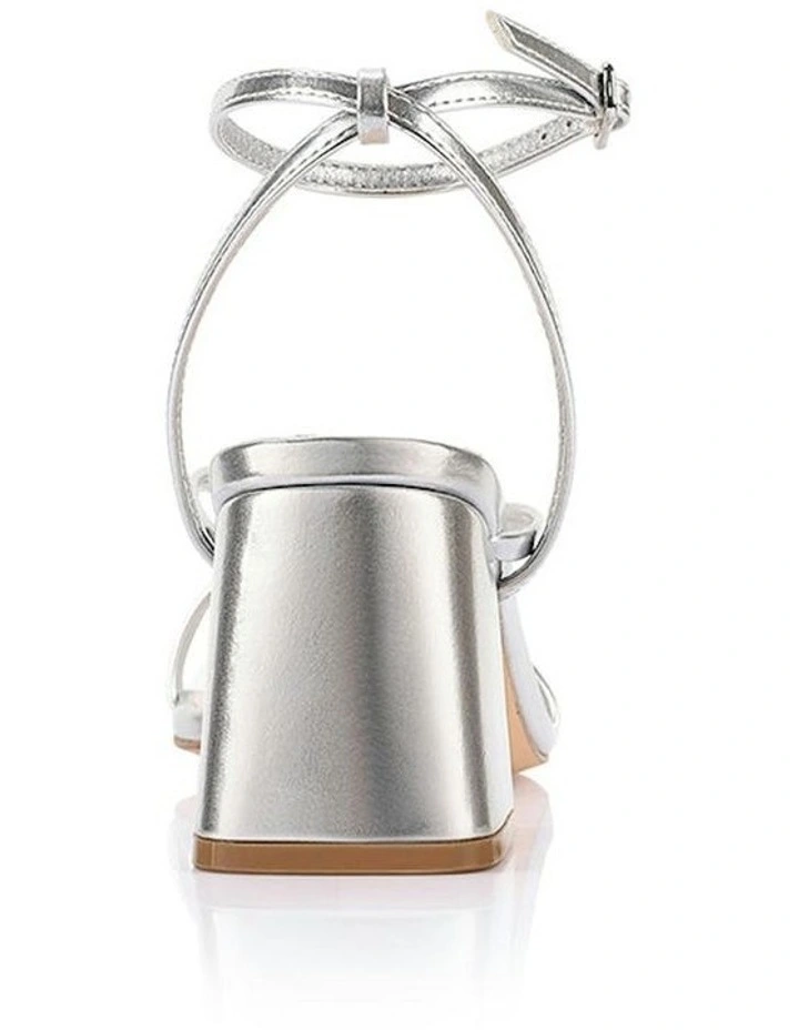 Status Block Heel Sandals in Silver image 3