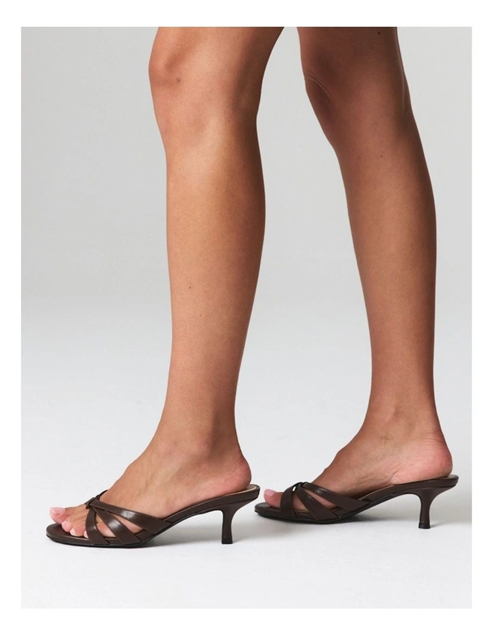 Beau Kitten Heel Thongs in Chocolate Brown image 2