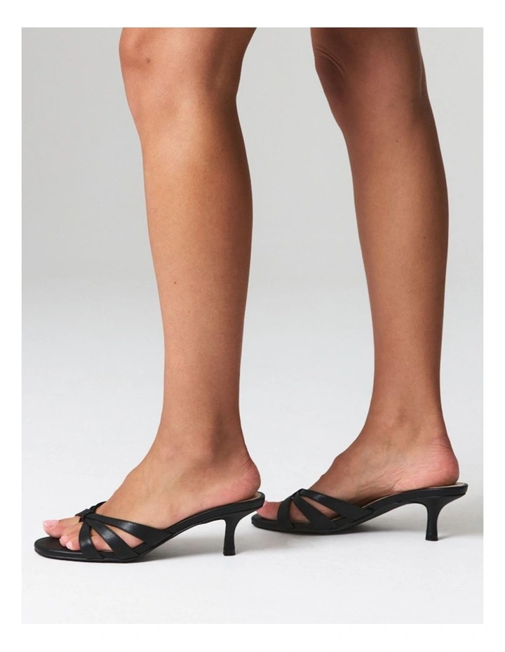 Beau Kitten Heel Thongs in Black image 2