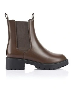 Jace Chelsea Combat Boots in Chocolate Brown
