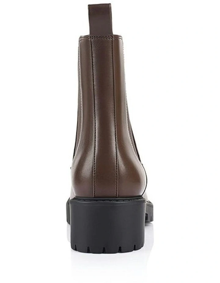 Jace Chelsea Combat Boots in Chocolate Brown image 3