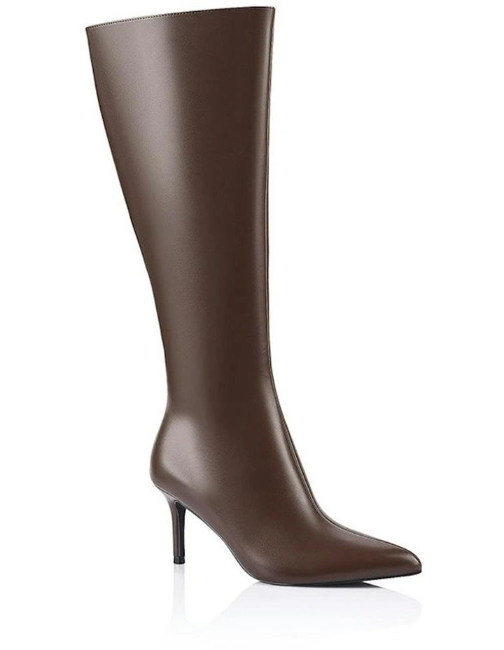 Bessie Tall Boots in Chocolate Brown image 2
