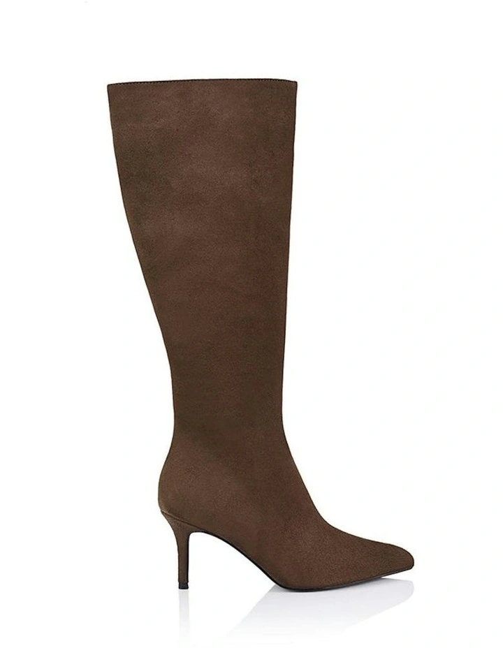 Bessie Tall Boots in Chocolate Brown Micro image 1
