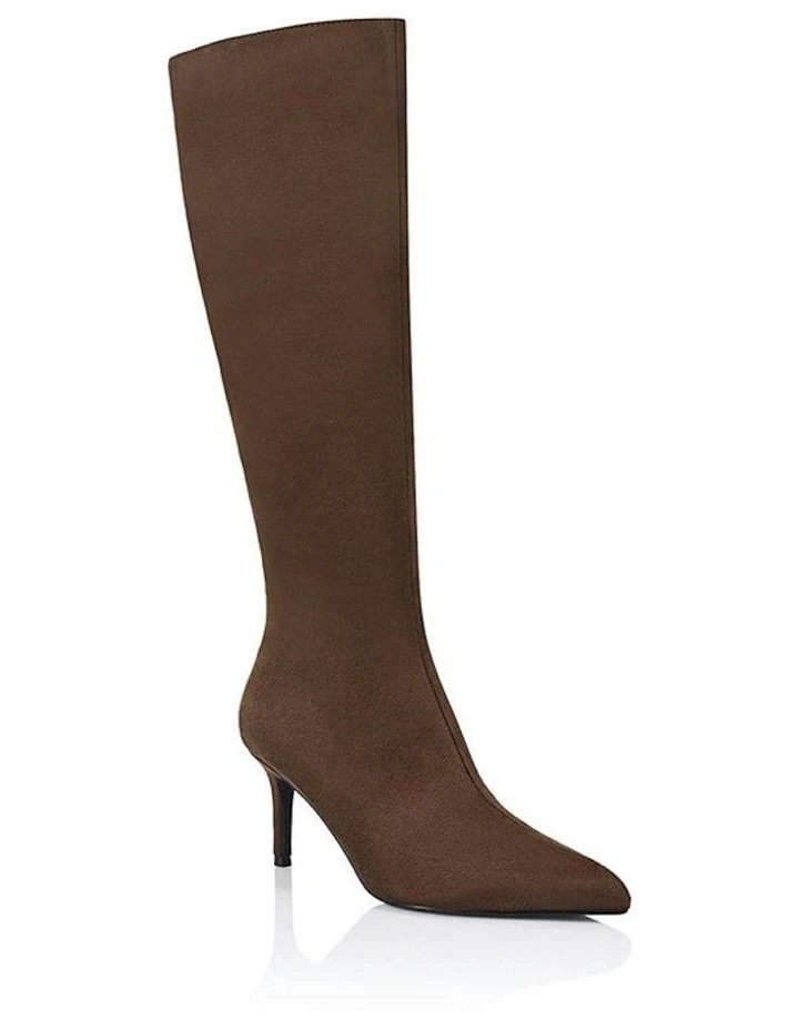 Bessie Tall Boots in Chocolate Brown Micro image 3