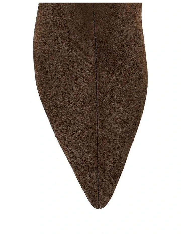 Bessie Tall Boots in Chocolate Brown Micro image 4