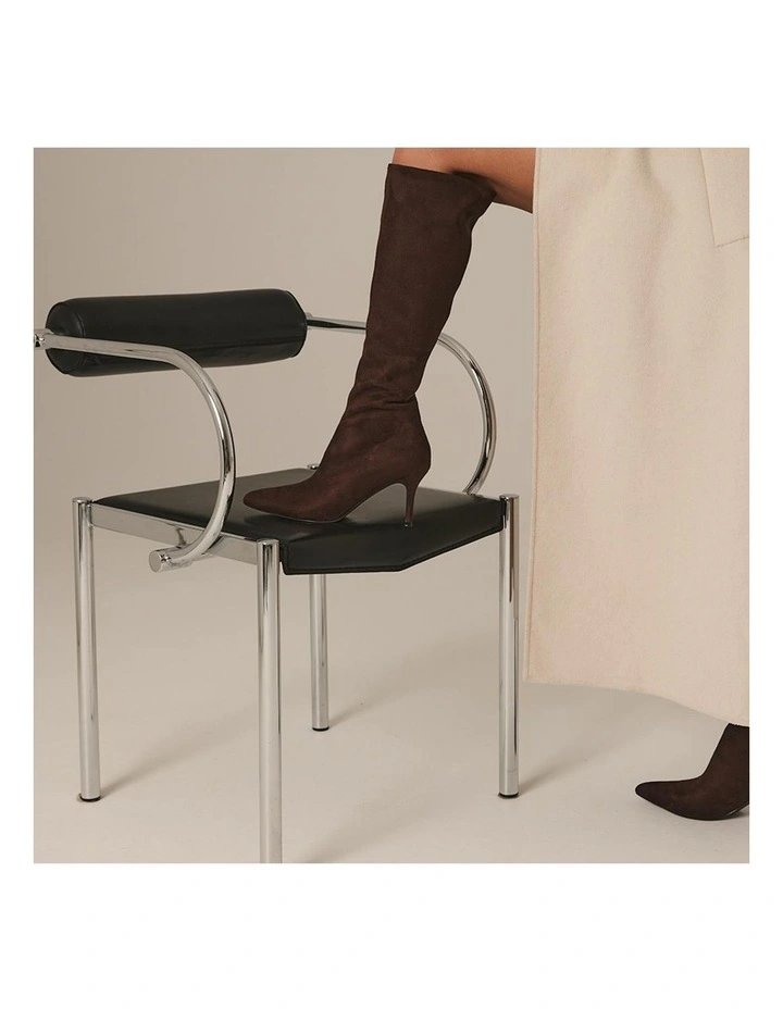 Bessie Tall Boots in Chocolate Brown Micro image 6