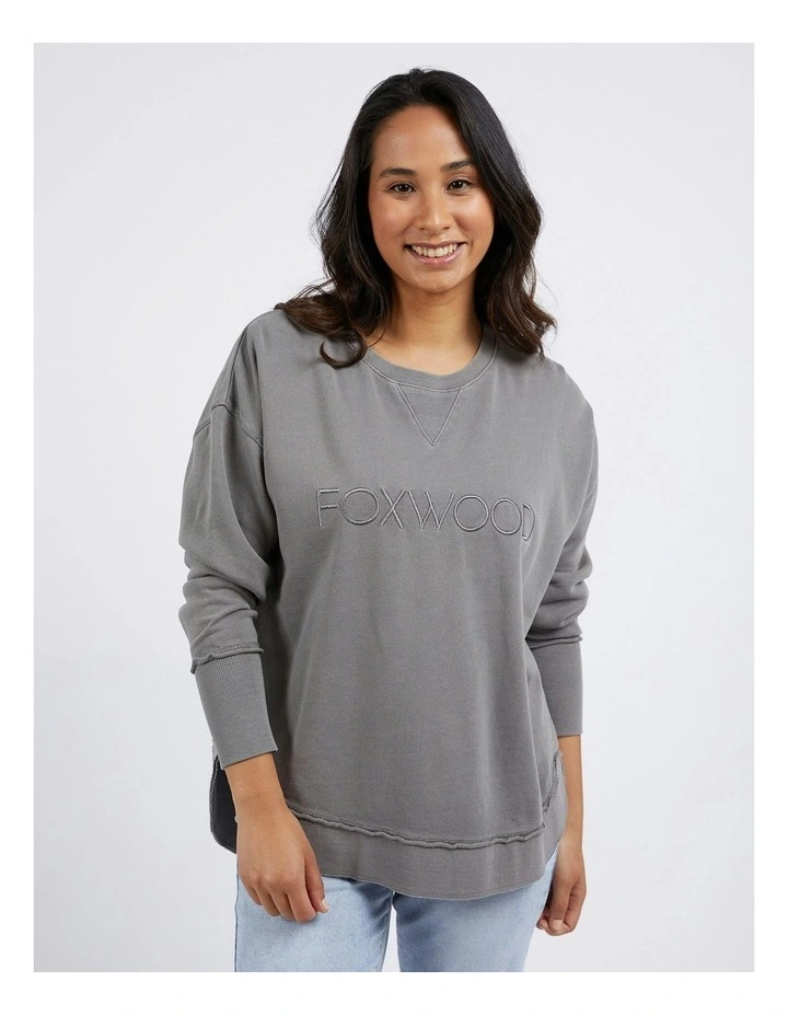 Simplified Crew Jumper in Charcoal image 1