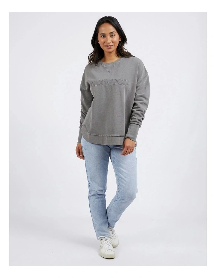 Simplified Crew Jumper in Charcoal image 2