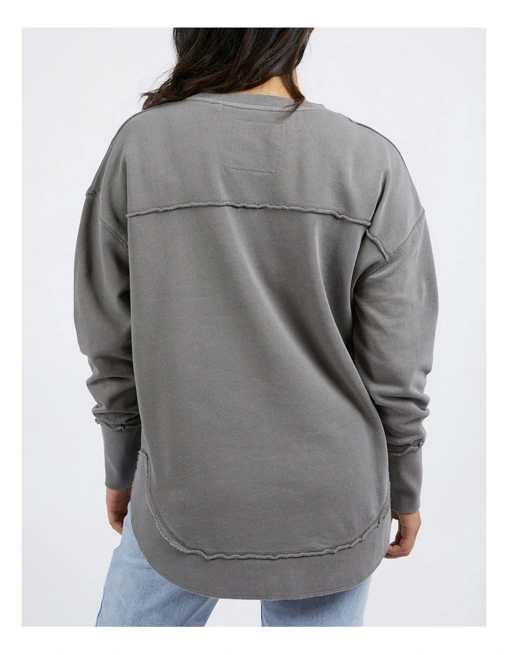 Simplified Crew Jumper in Charcoal image 3