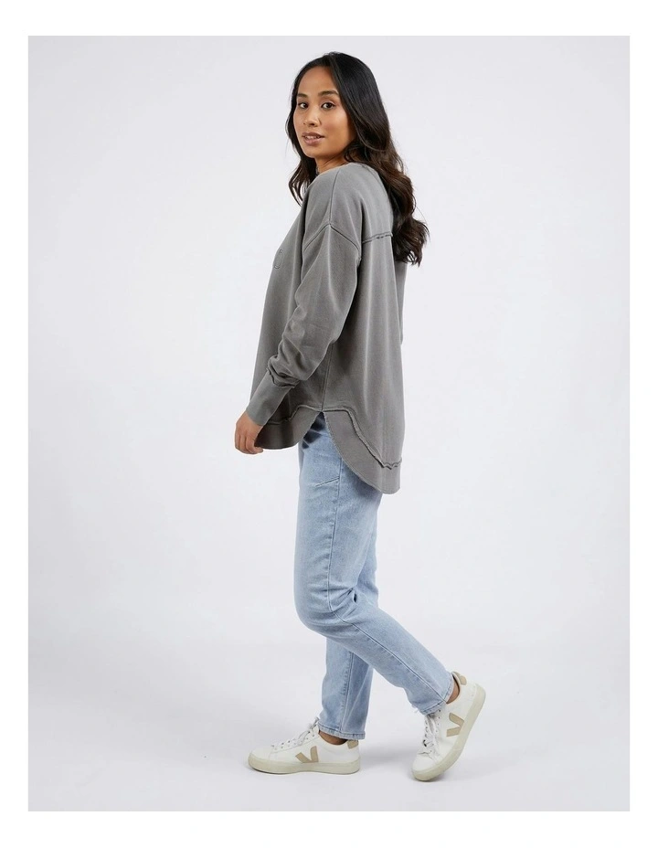 Simplified Crew Jumper in Charcoal image 6