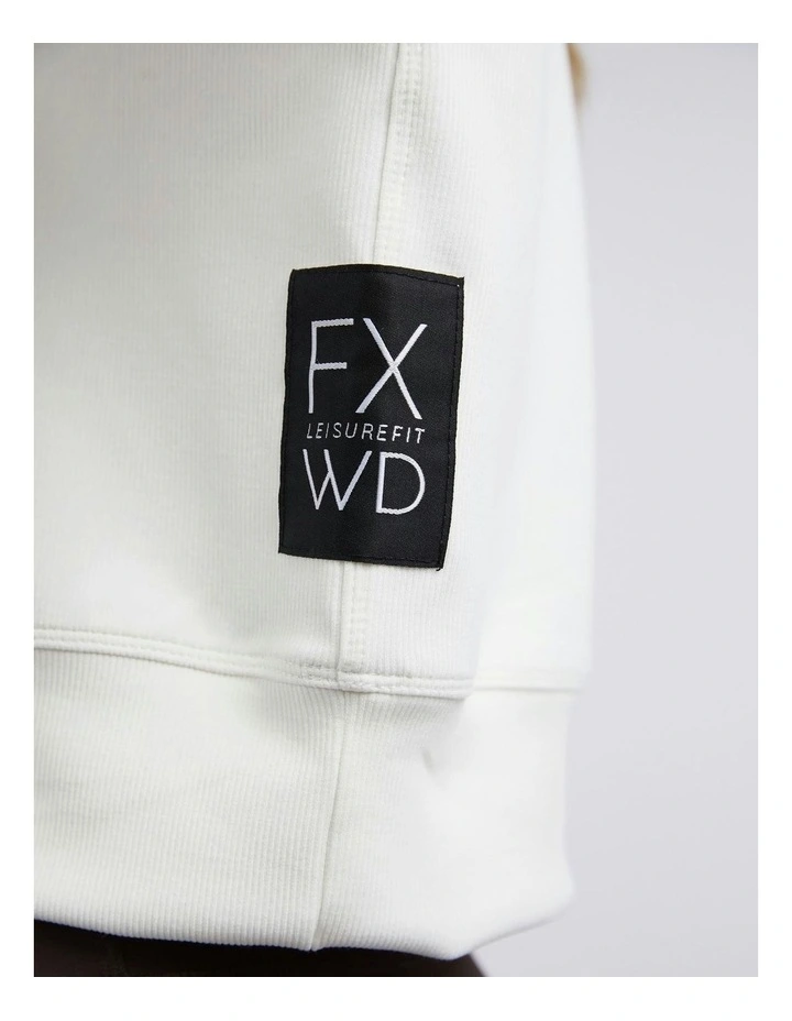 Luxe Rib Crew Vintage Jumper in White image 4