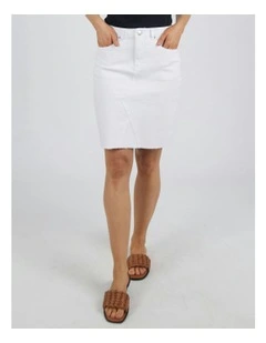 Belle Denim Skirt in White