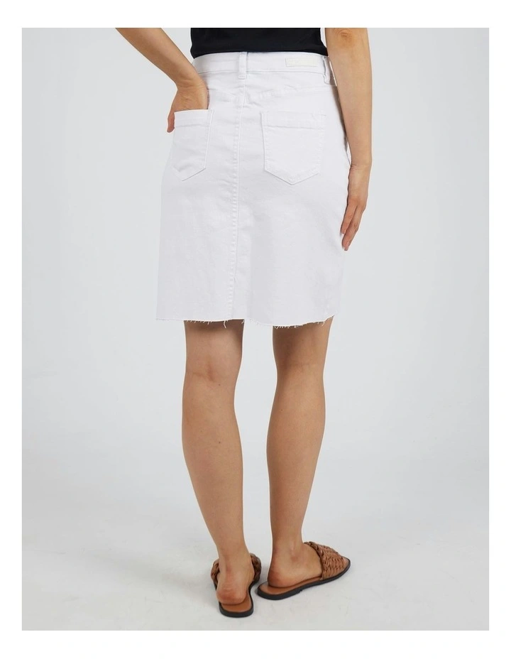 Belle Denim Skirt in White image 2