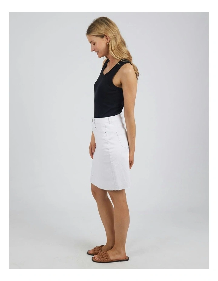 Belle Denim Skirt in White image 5