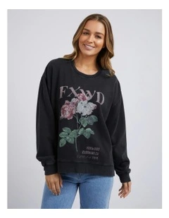 Rosa Crew Jumper in Washed Black