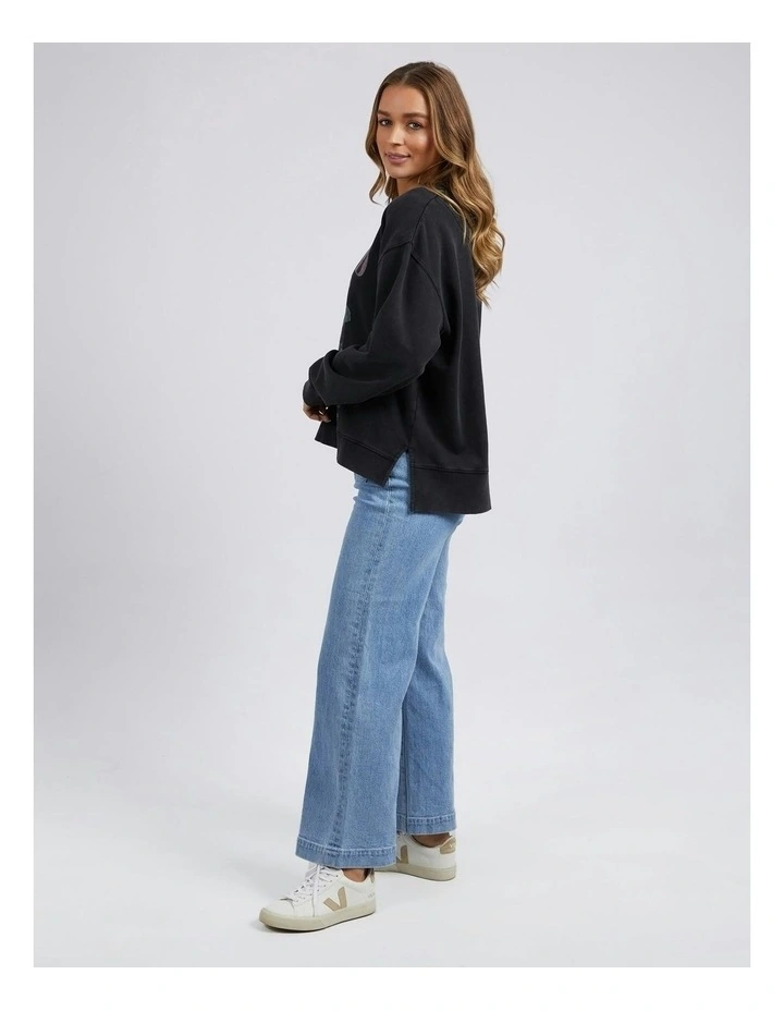 Rosa Crew Jumper in Washed Black image 6