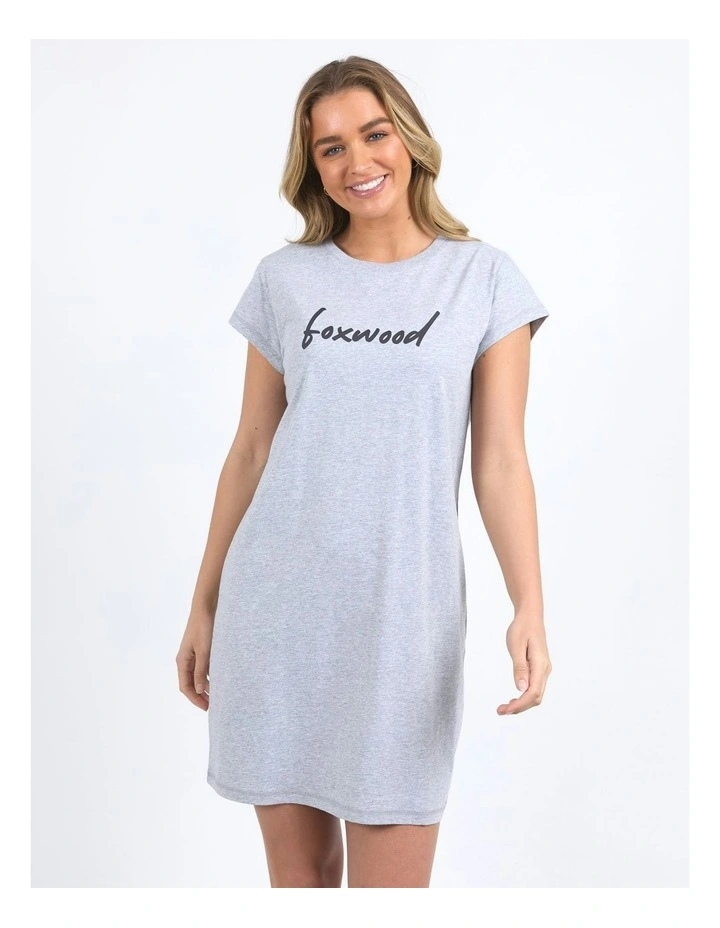 Signature Tee Dress in Grey Marle image 1