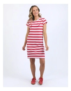 Signature Tee Stripe Dress in White