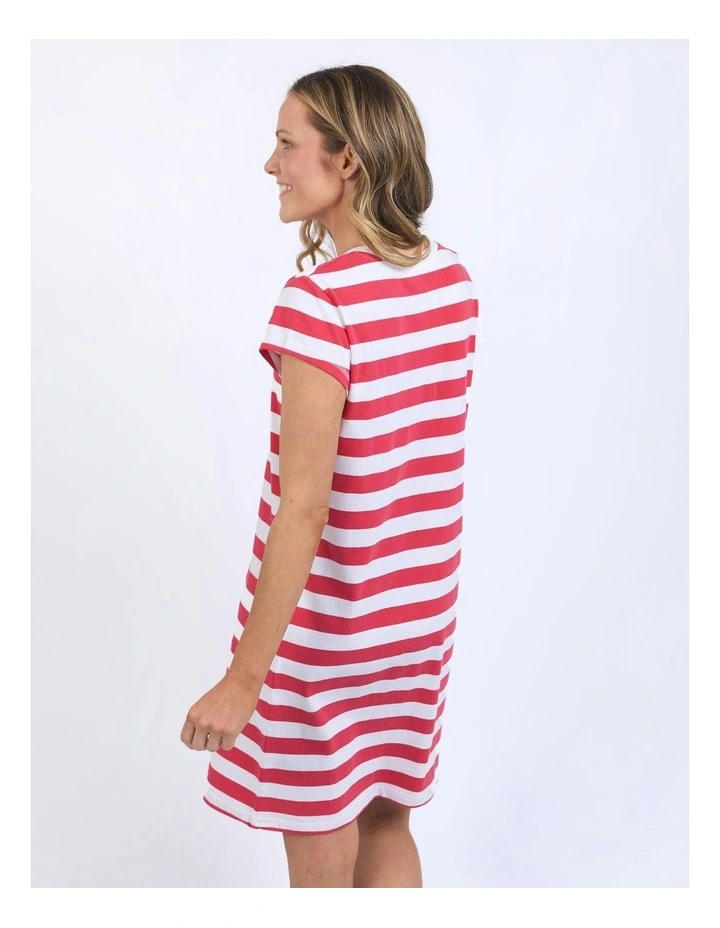 Signature Tee Stripe Dress in White image 2