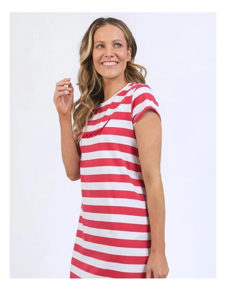 Signature Tee Stripe Dress in White image 6