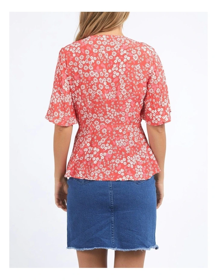 Top Ankara Floral Print in Red image 2
